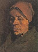 Head of a Peasant Woman with a brownish hood, Vincent Van Gogh